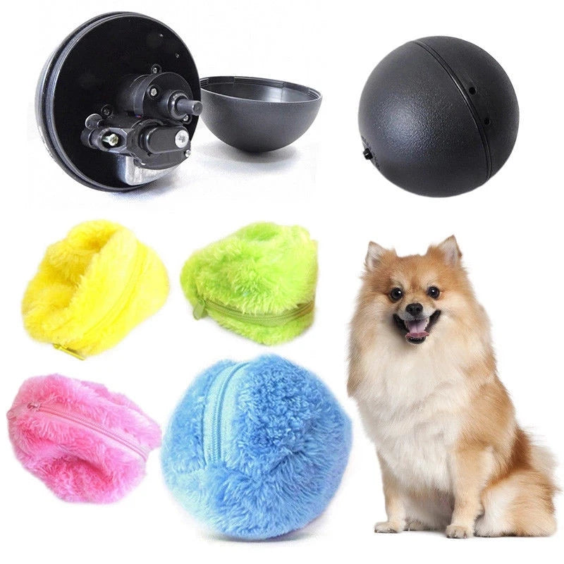 Pet Electric Toy Ball Magic Roller Ball Interactive Toy Robot Automatic Roller Ball Magic Ball New Dog Cat Pet Chew Plush 5Pcs