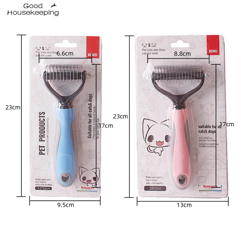 Double-Sided Pet Grooming Tool for Shedding and Hair Removal - Suitable for Dogs and Cats