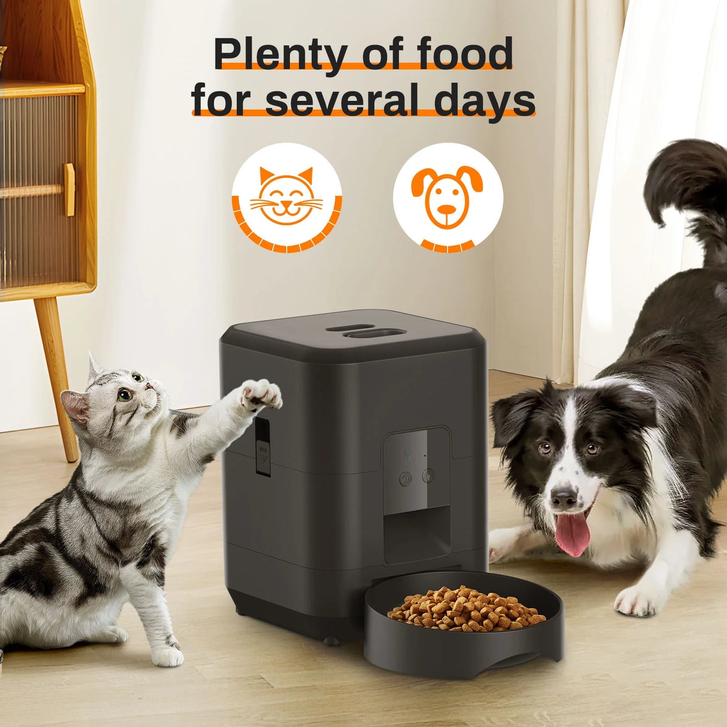 Intelligent Automatic Pet Feeder with Remote Control and Timed Feeding Features