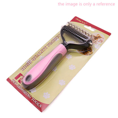 Double-Sided Pet Grooming Tool for Shedding and Hair Removal - Suitable for Dogs and Cats