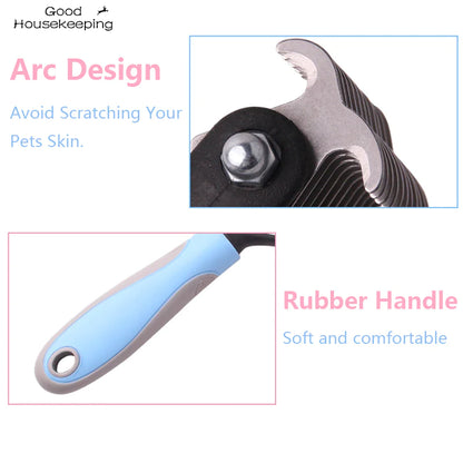 Double-Sided Pet Grooming Tool for Shedding and Hair Removal - Suitable for Dogs and Cats